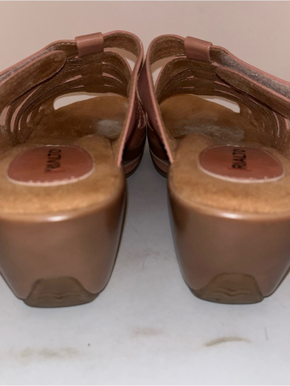 Rialto Sandals Sz 7 M Tan Brown Valencia Strappy Wedge Comfort Slip On - Picture 5 of 9